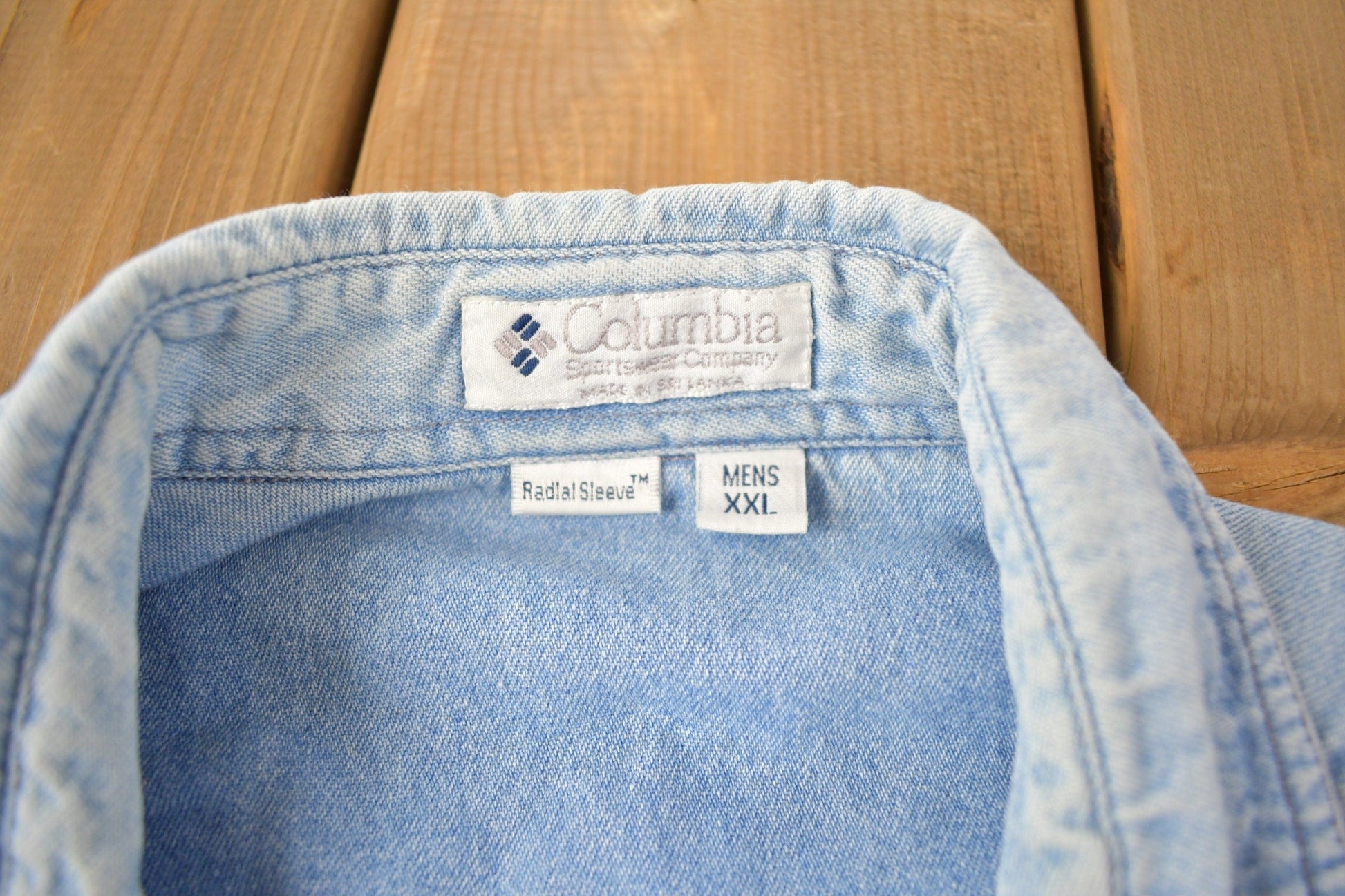 Vintage 1990s Columbia Denim Button Up Shirt Men's 2XL from propervintagecanada