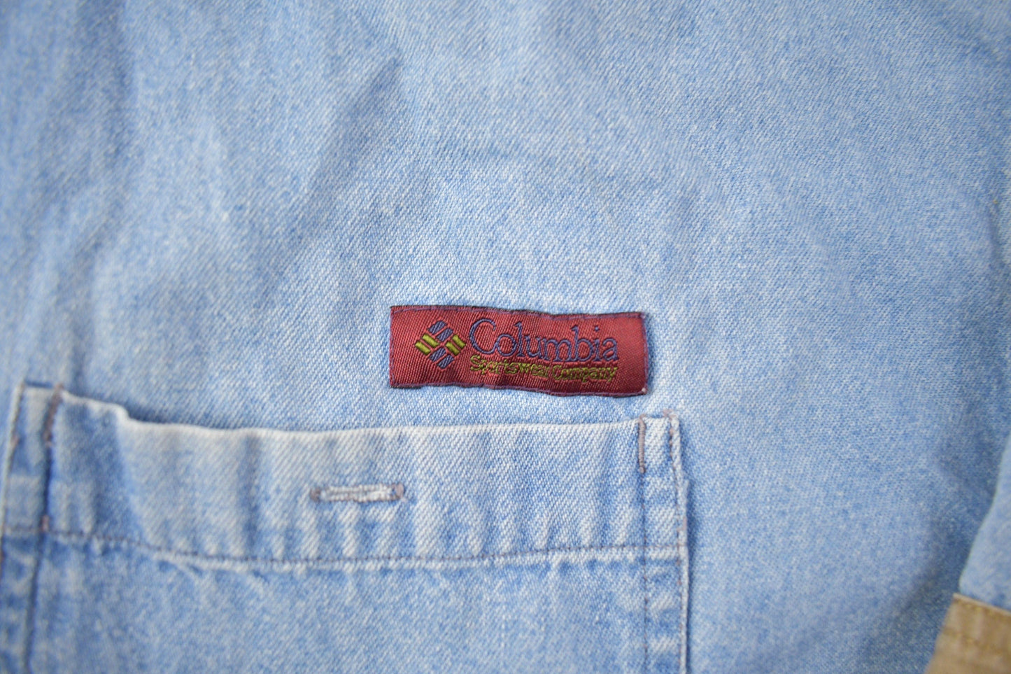 Vintage 1990s Columbia Denim Button Up Shirt Men's 2XL from propervintagecanada