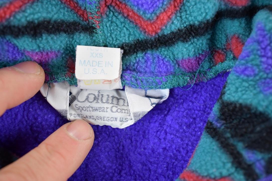 Vintage 1990s Columbia Fleece Quarter Zip Crewneck Sweatshirt Youth S from propervintagecanada