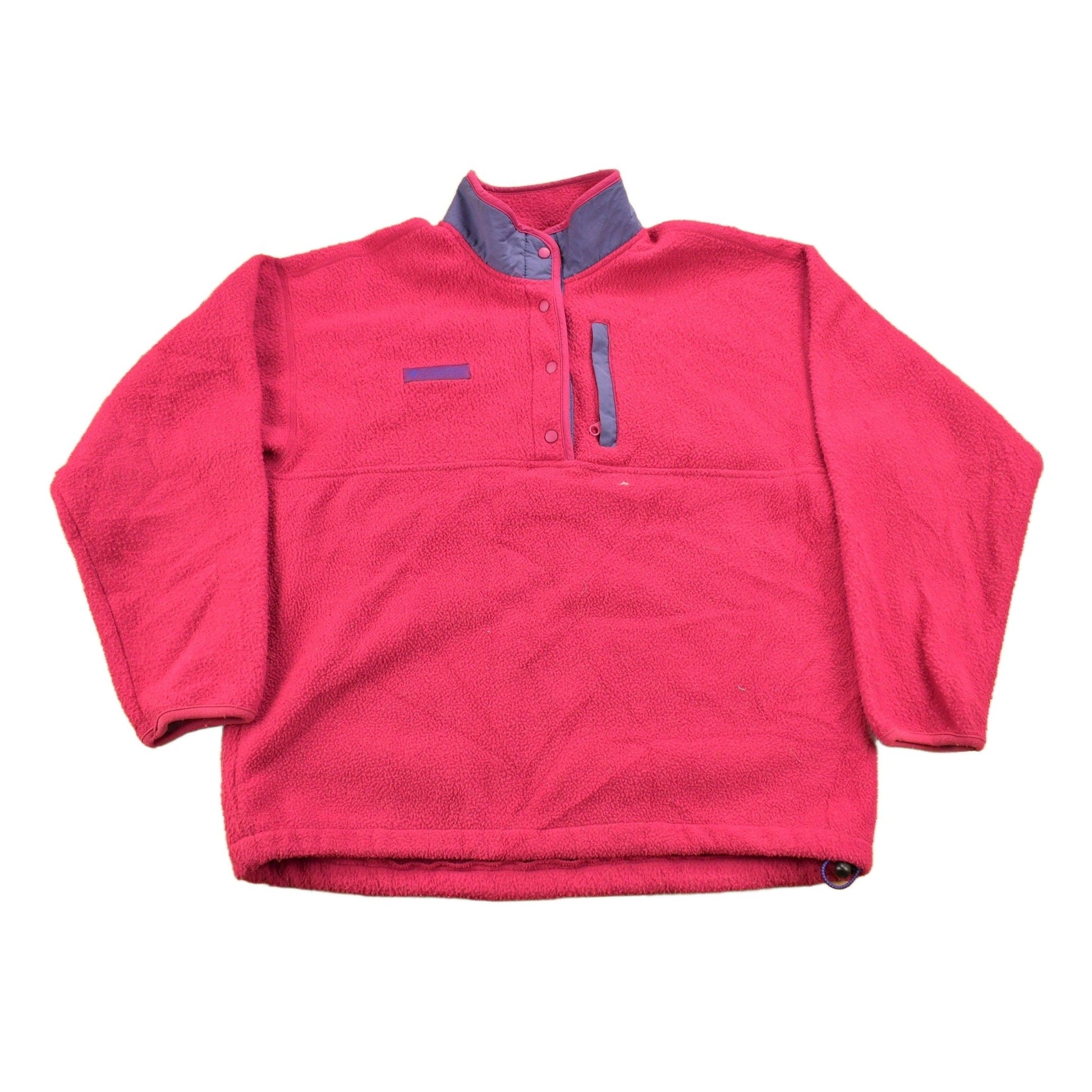Vintage 1990s Columbia Pink T Snap Fleece Sweatshirt from propervintagecanada
