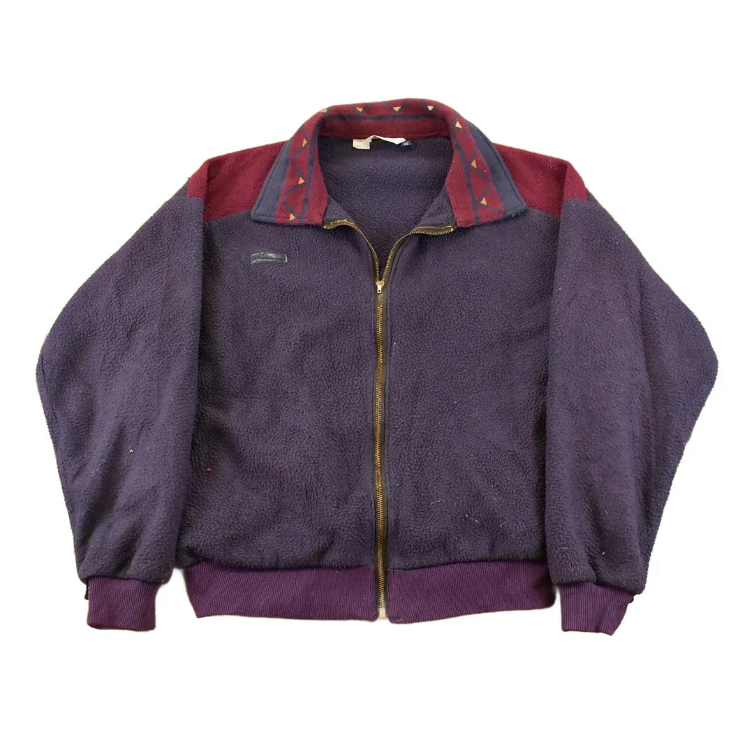 Vintage 1990s Columbia Sportswear Abstract Collar Fleece Sweater Men's XL from propervintagecanada