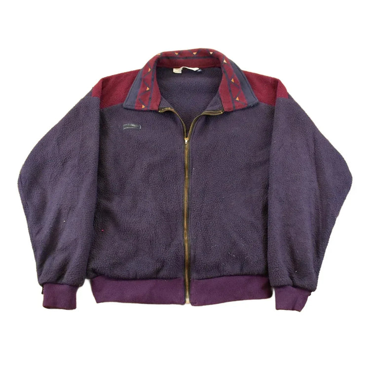 Vintage 1990s Columbia Sportswear Abstract Collar Fleece Sweater Men's XL from propervintagecanada