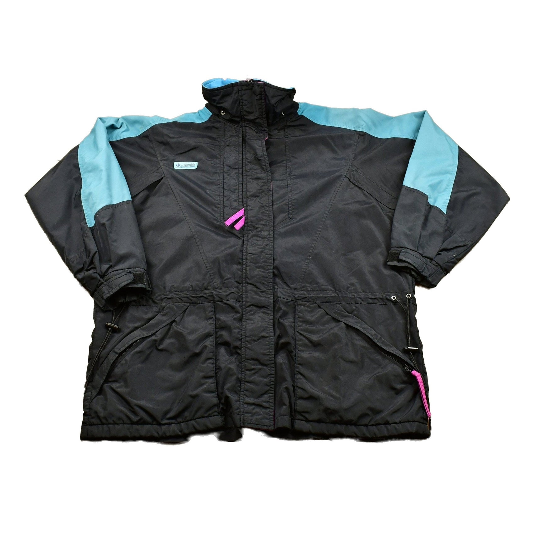 Vintage 1990s Columbia Sportswear Color Block Windbreaker Jacket Women's Large