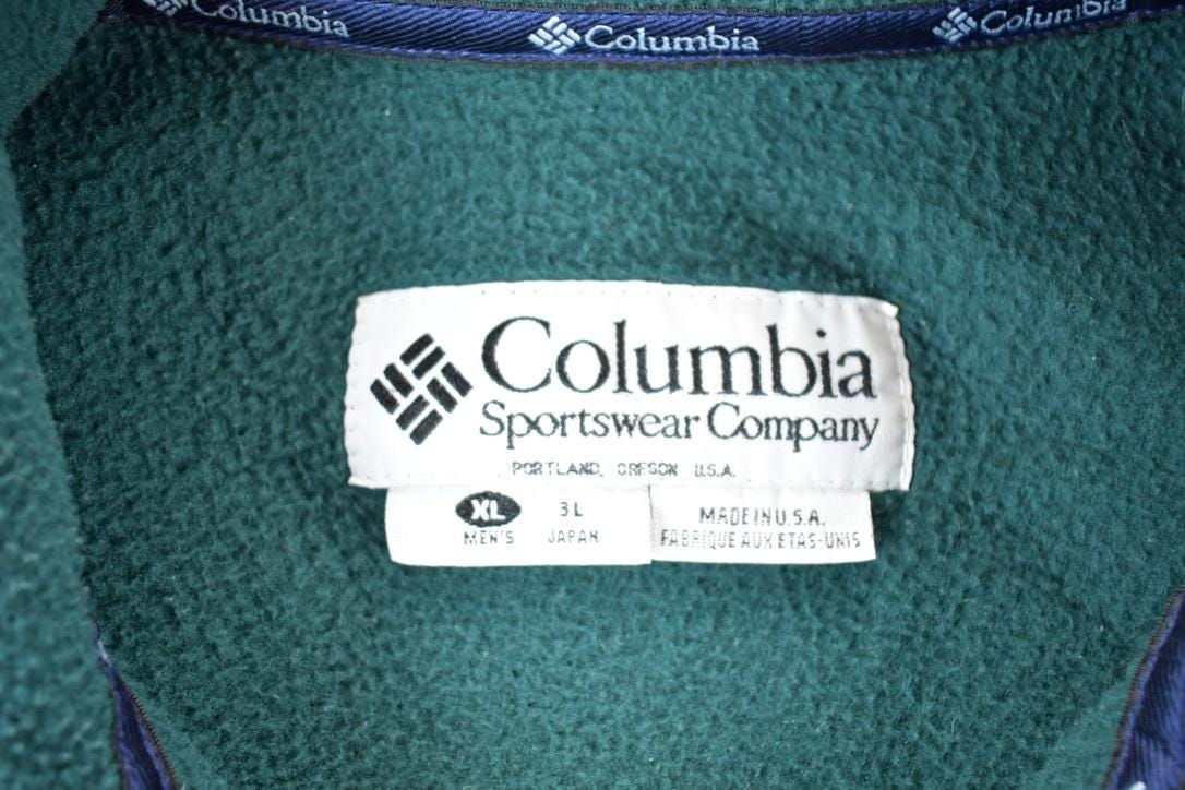 Vintage 1990s Columbia Sportswear Full Zip Collared Fleece Sweater Mens XL from propervintagecanada