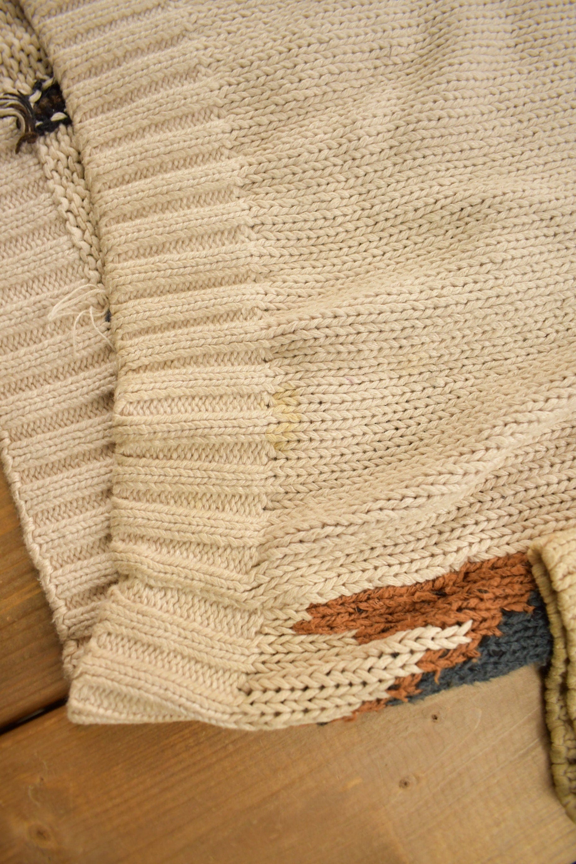 Vintage 1990s Concrete Aztec Pattern Knit Crewneck Sweater Men's Large from propervintagecanada