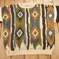 Vintage 1990s Concrete Aztec Pattern Knit Crewneck Sweater Men's Large from propervintagecanada