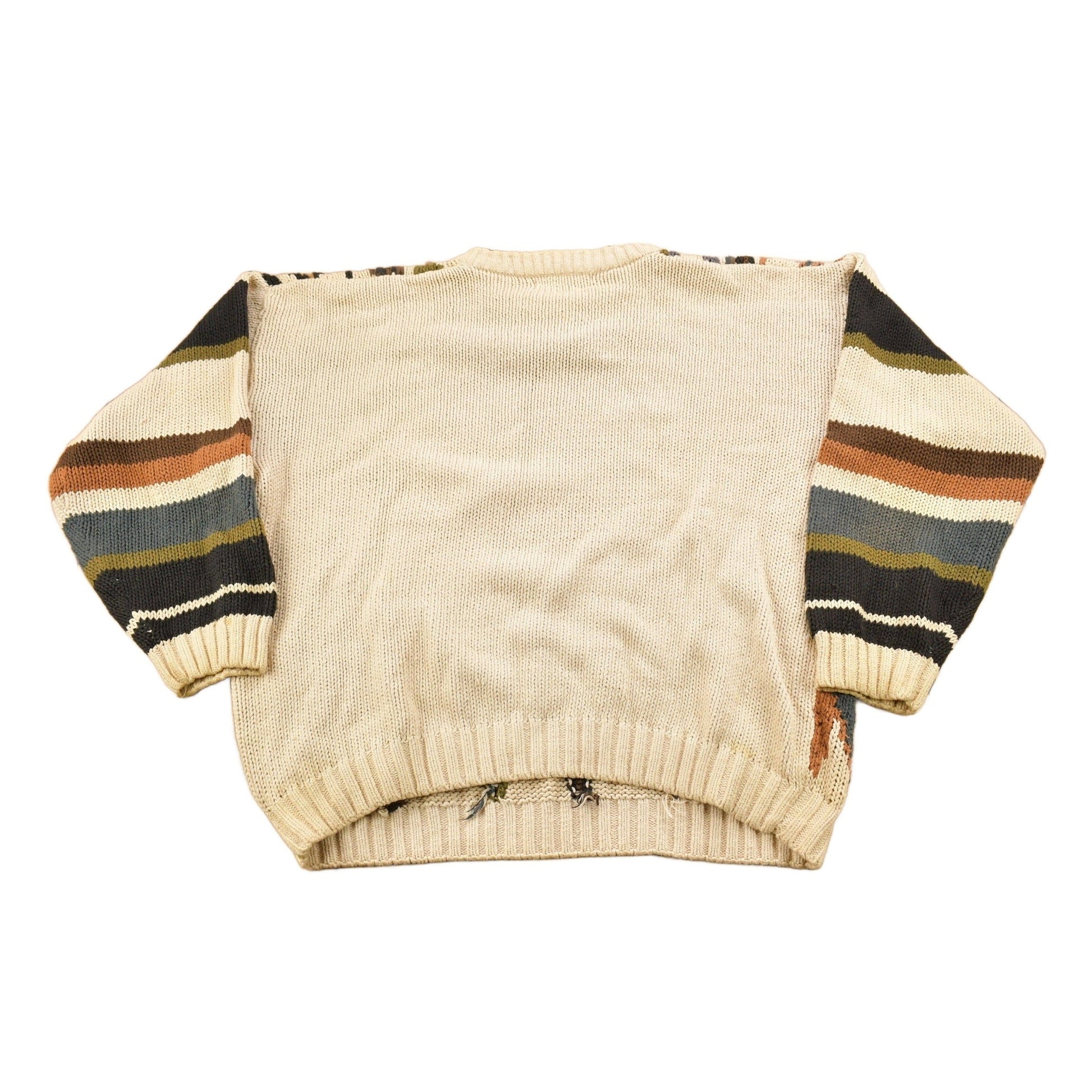 Vintage 1990s Concrete Aztec Pattern Knit Crewneck Sweater Men's Large from propervintagecanada