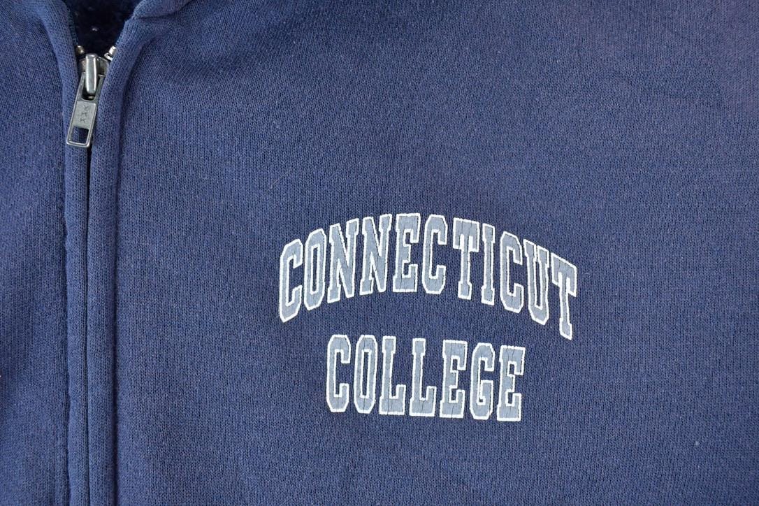Vintage 1990s Connecticut College Jansport Collegiate Zip Up Hoodie Men's Medium from propervintagecanada