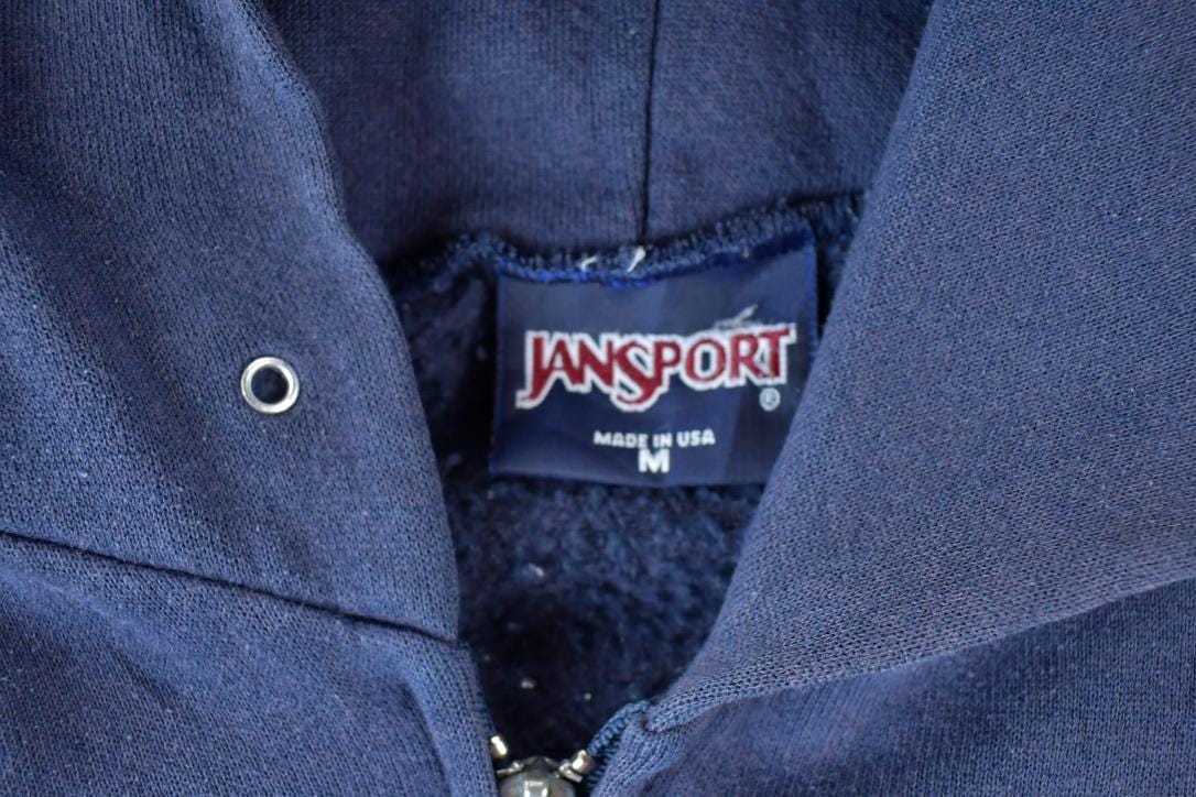 Vintage 1990s Connecticut College Jansport Collegiate Zip Up Hoodie Men's Medium from propervintagecanada