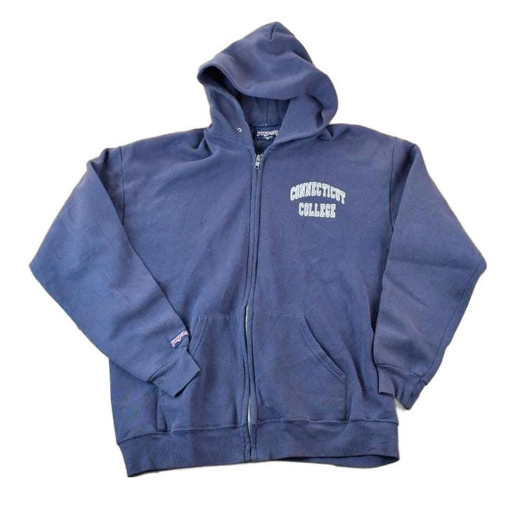 Vintage 1990s Connecticut College Jansport Collegiate Zip Up Hoodie Men's Medium from propervintagecanada