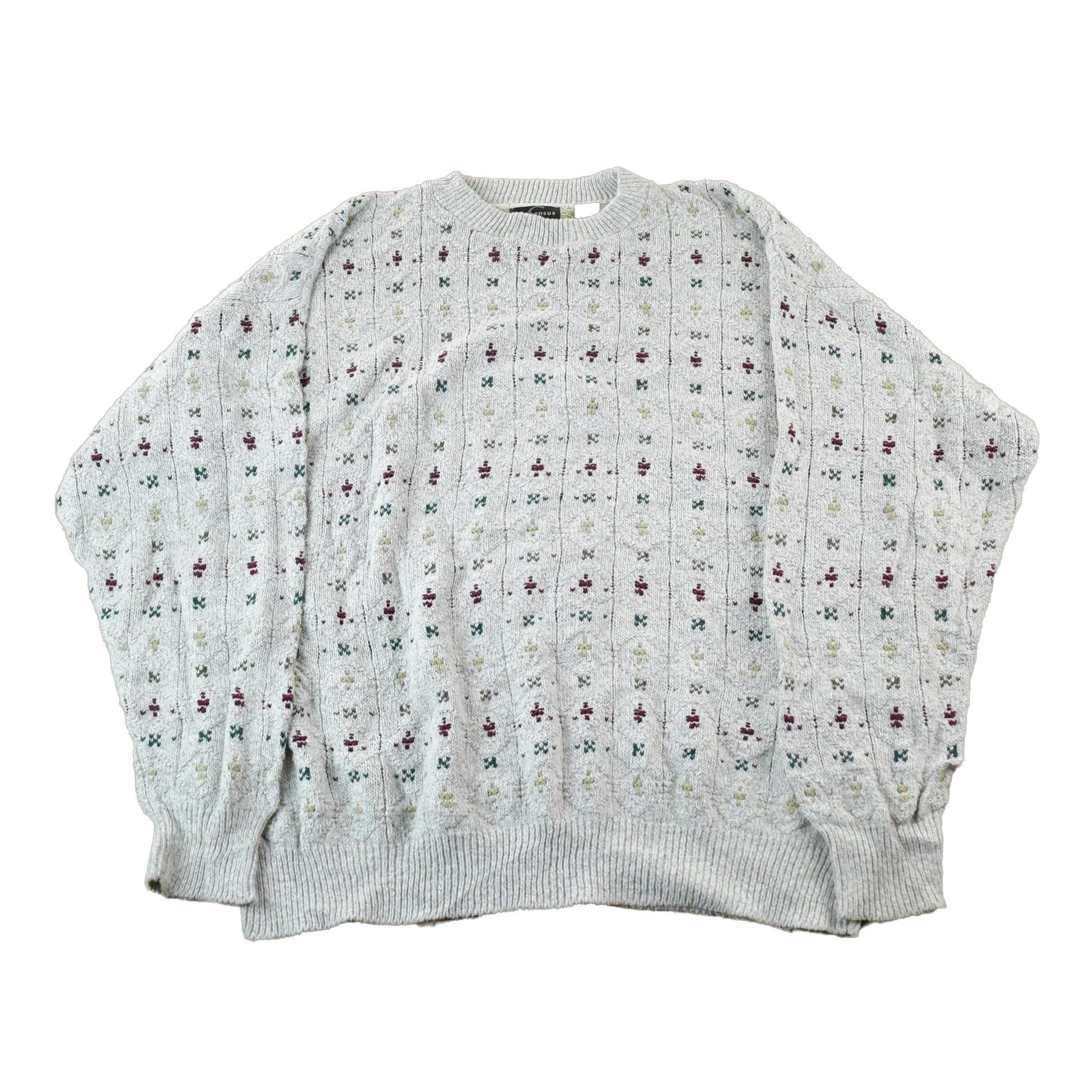 Vintage 1990s Consensus Knitted Crewneck Sweater Men's XL from propervintagecanada