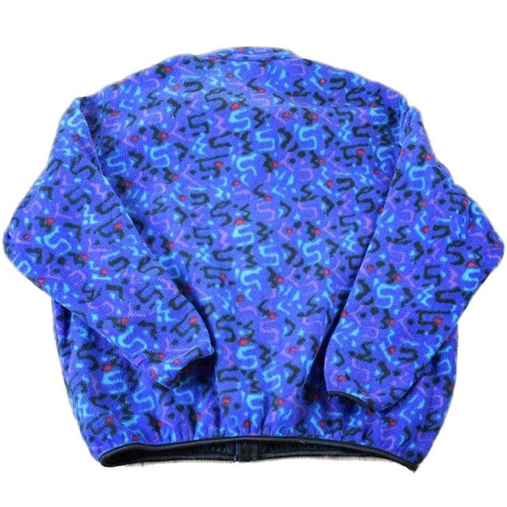 Vintage 1990s Contour Outdoors AOP Neon Abstract Pattern 90s Fleece Sweater Men's XL from propervintagecanada