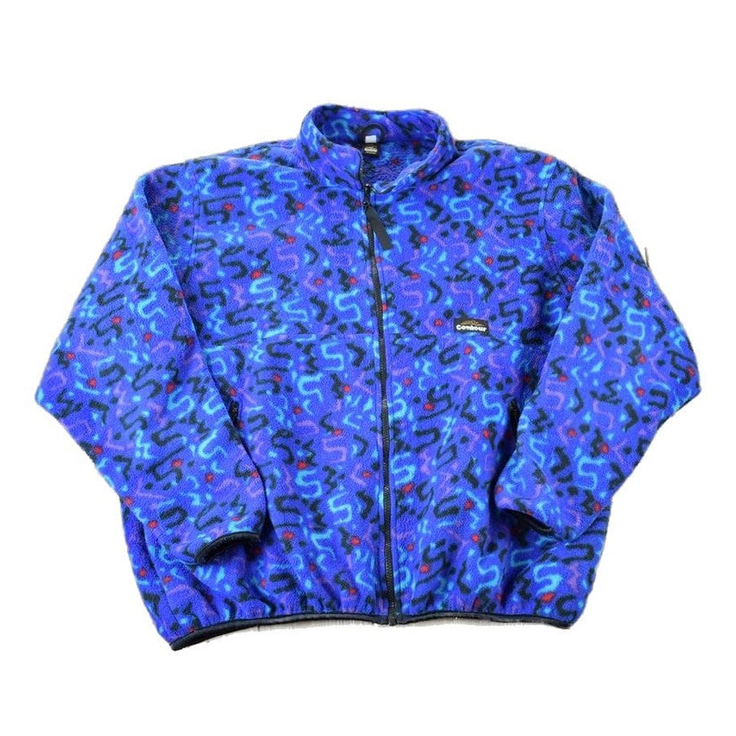 Vintage 1990s Contour Outdoors AOP Neon Abstract Pattern 90s Fleece Sweater Men's XL from propervintagecanada