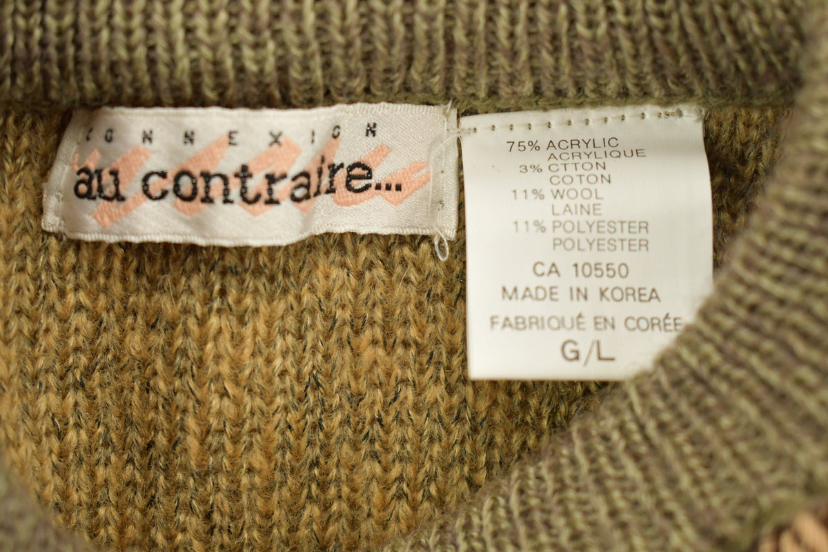 Vintage 1990s Contraire Knitted Crewneck Sweater from propervintagecanada