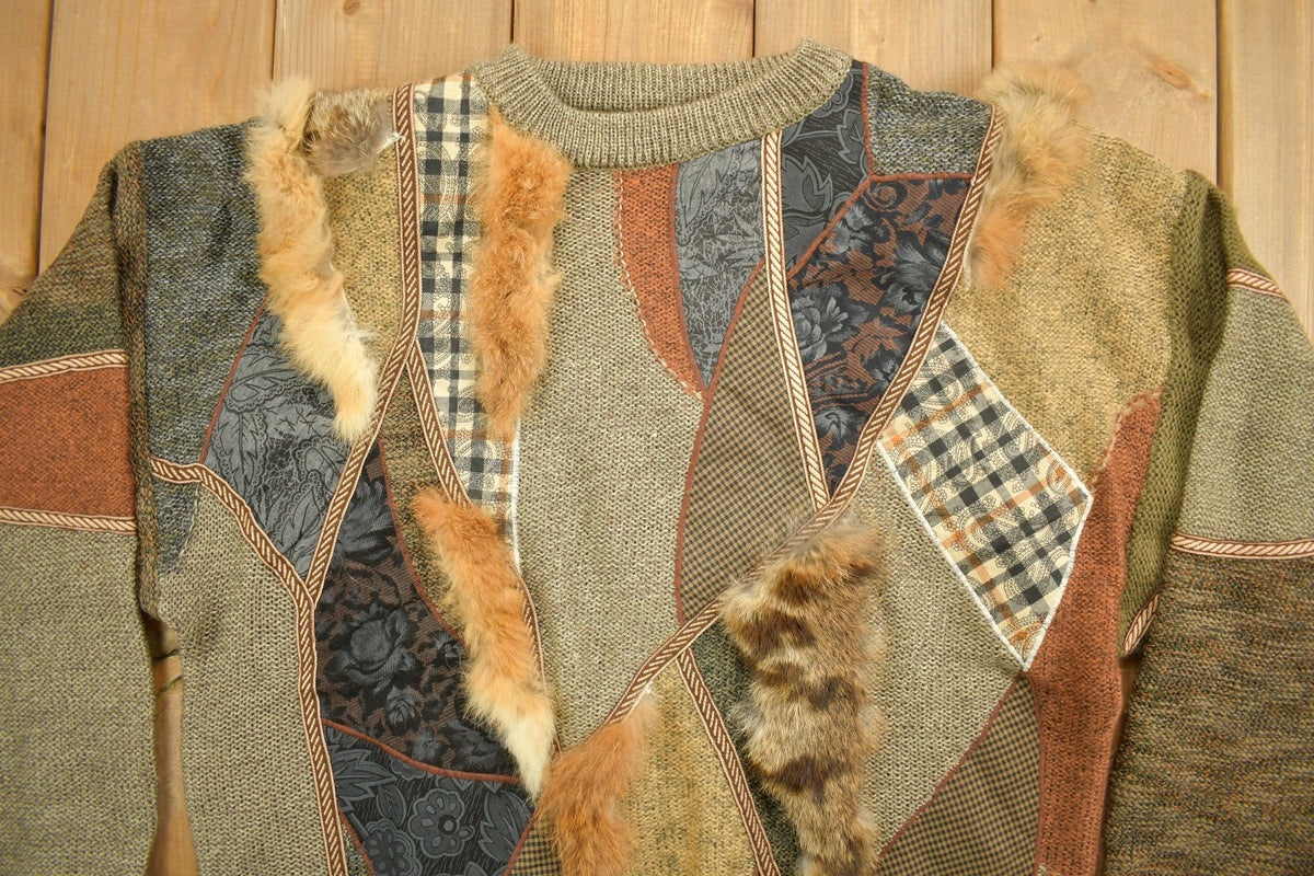 Vintage 1990s Contraire Knitted Crewneck Sweater from propervintagecanada
