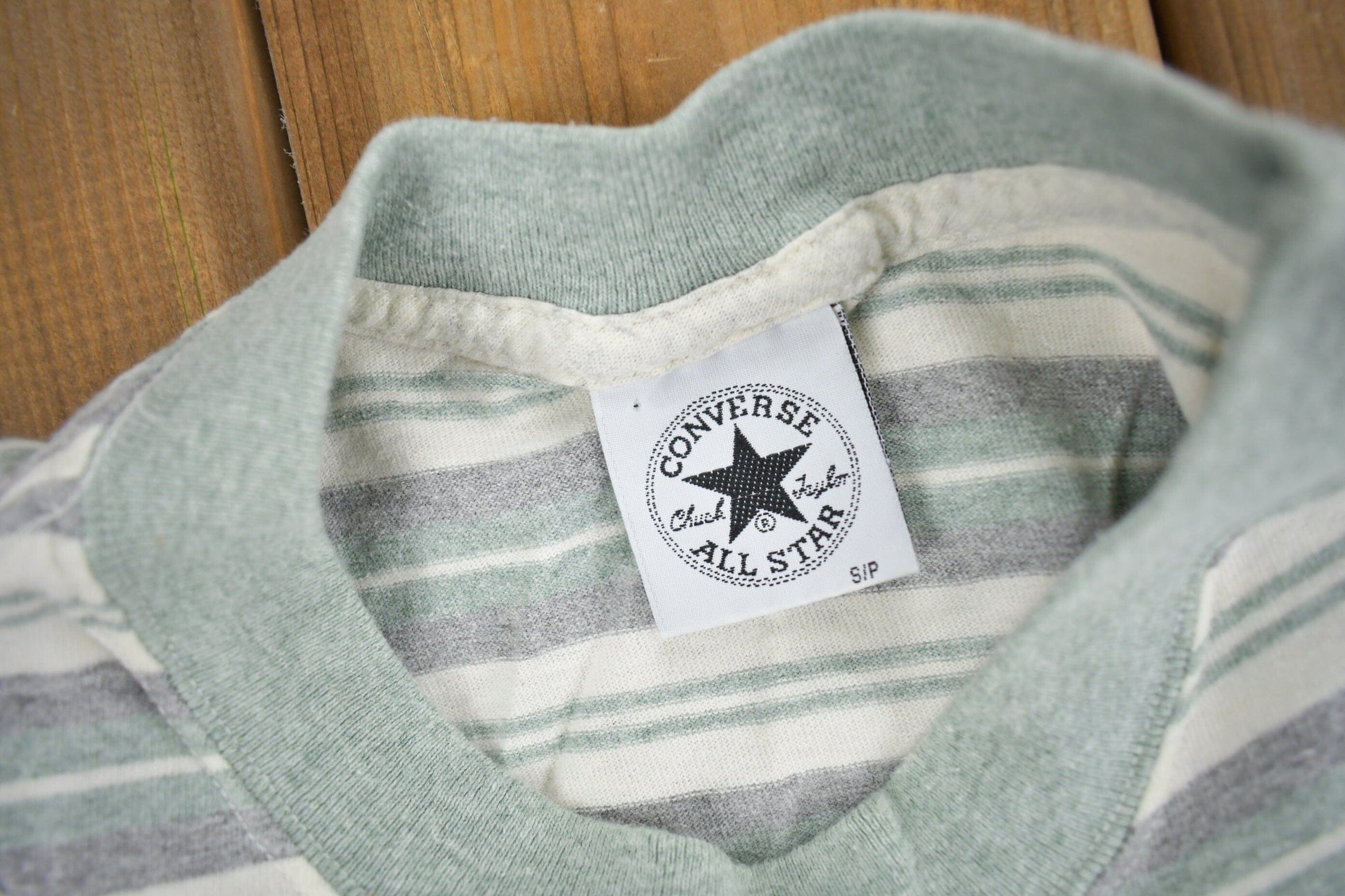 Vintage 1990s Converse All Star Embroidered Striped T Shirt Men's Small from propervintagecanada