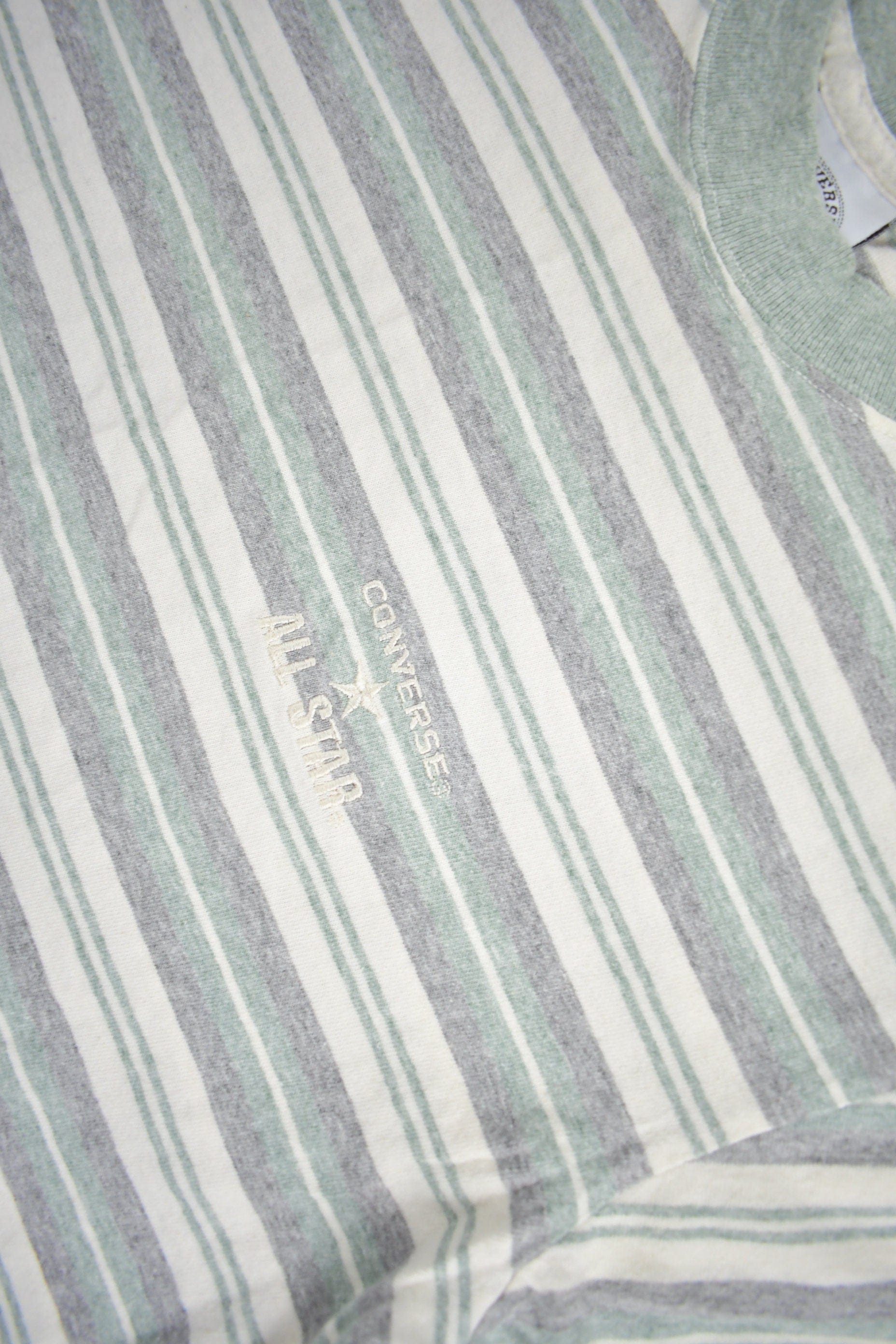 Vintage 1990s Converse All Star Embroidered Striped T Shirt Men's Small from propervintagecanada