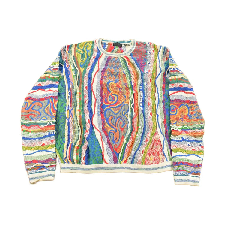Vintage 1990s Coogi 3D Knit Abstract Crewneck Sweater Men's 2XL from propervintagecanada