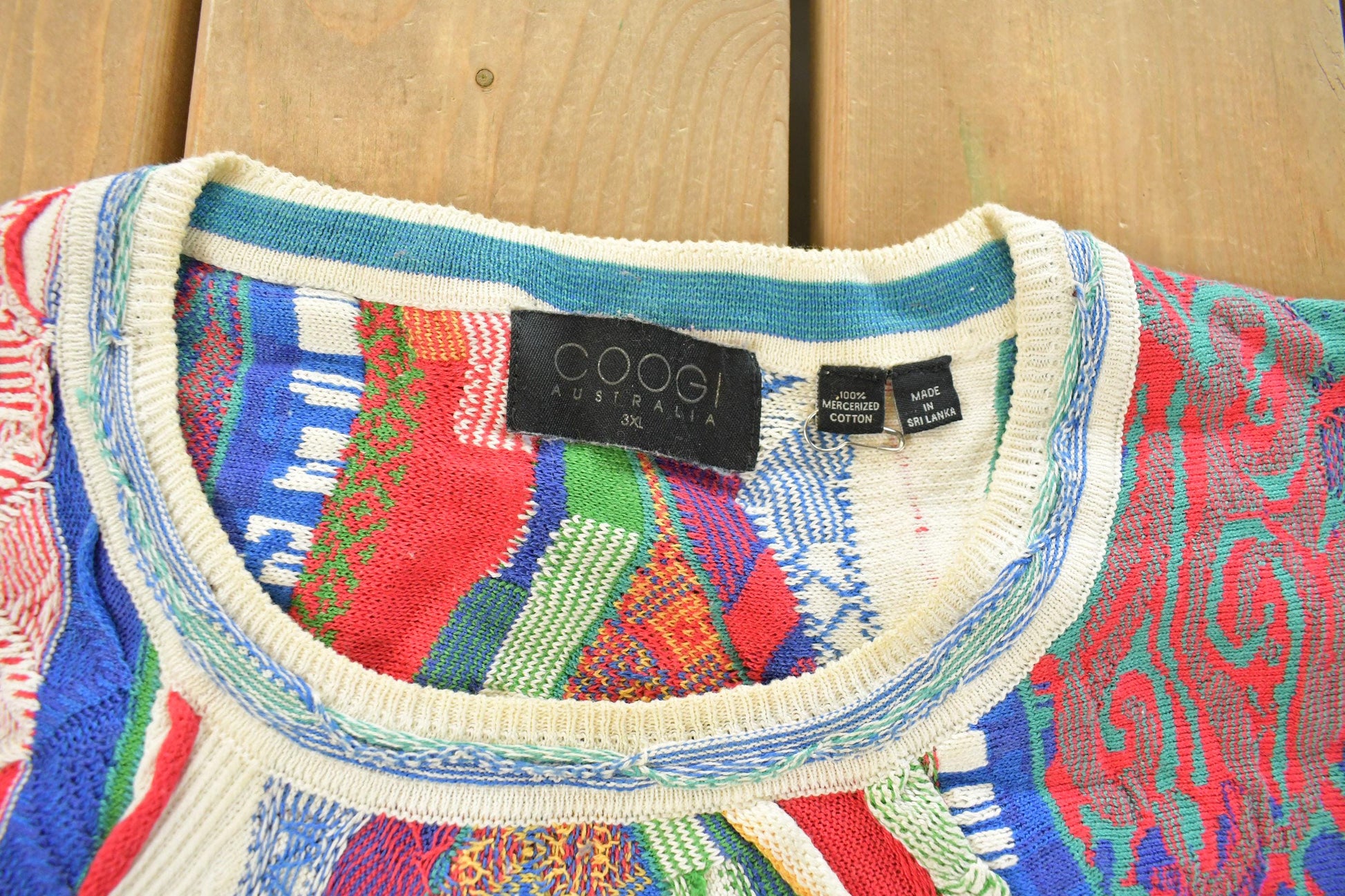 Vintage 1990s Coogi 3D Knit Abstract Crewneck Sweater Men's 2XL from propervintagecanada