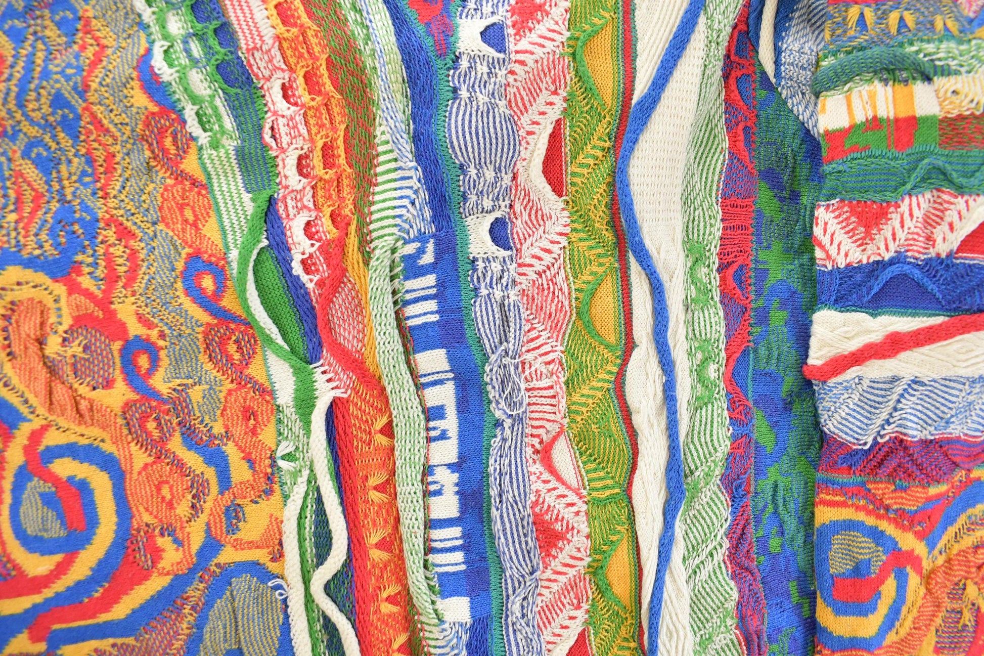 Vintage 1990s Coogi 3D Knit Abstract Crewneck Sweater Men's 2XL from propervintagecanada
