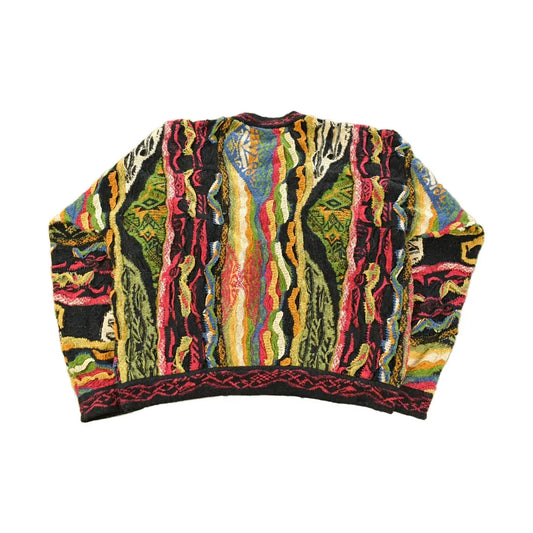 Vintage 1990s Coogi 3D Knit Abstract Crewneck Sweater Men's Large from propervintagecanada