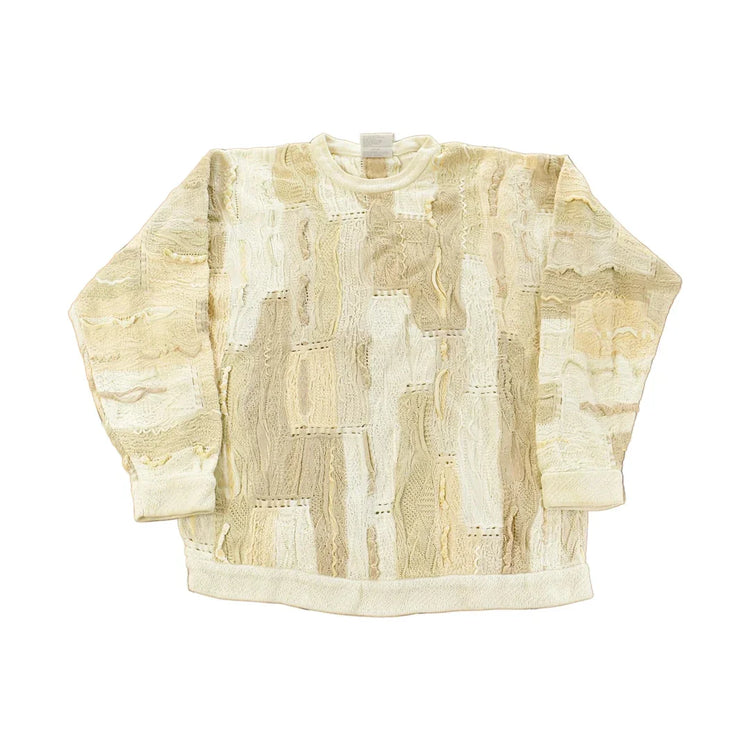 Vintage 1990s Coogi 3D Knit Abstract Crewneck Sweater Men's Large from propervintagecanada