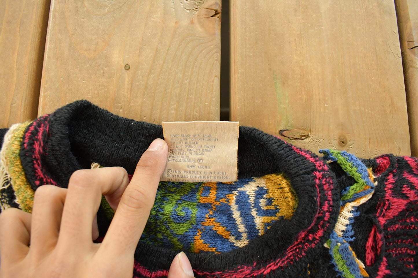Vintage 1990s Coogi 3D Knit Abstract Crewneck Sweater Men's Large from propervintagecanada
