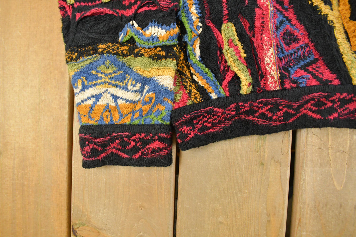 Vintage 1990s Coogi 3D Knit Abstract Crewneck Sweater Men's Large from propervintagecanada
