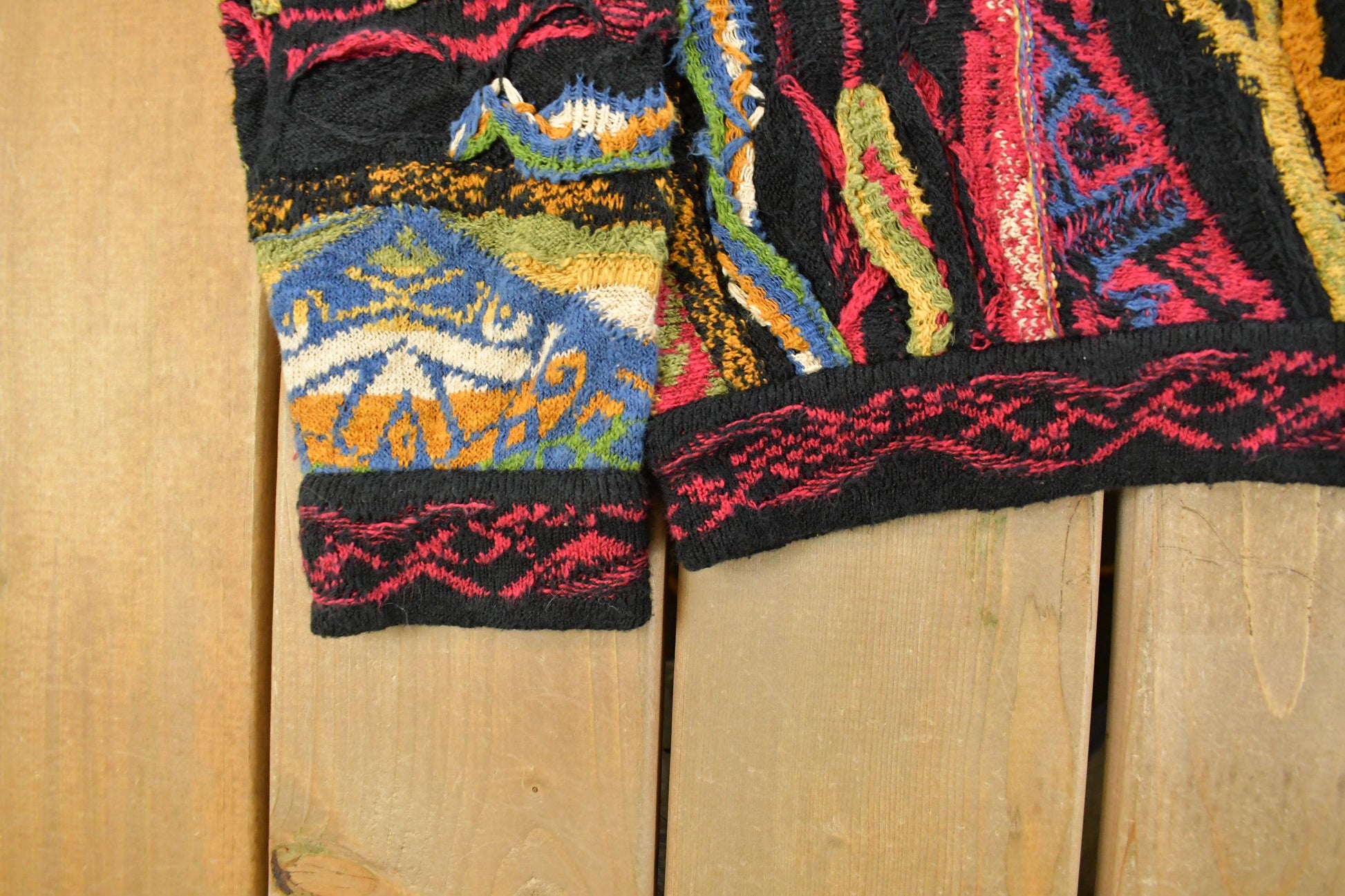 Vintage 1990s Coogi 3D Knit Abstract Crewneck Sweater Men's Large from propervintagecanada