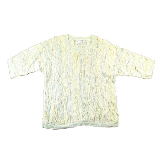 Vintage 1990s Coogi 3D knit Short Sleeve Crewneck Sweater Made In Australia 100% Cotton Abstract Pattern Men's XL from propervintagecanada