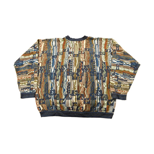 Vintage 1990s Coogi Australia 3D Colored Cable Knit Crewneck Sweater from propervintagecanada