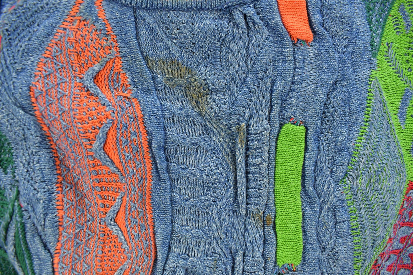 Vintage 1990s Coogi Blues 3D Abstract Knit Sweater Men's Large from propervintagecanada