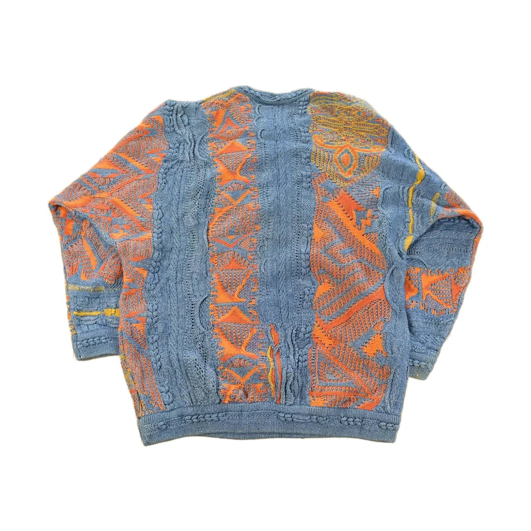 Vintage 1990s Coogi Blues 3D Abstract Knit Sweater Men's Medium from propervintagecanada