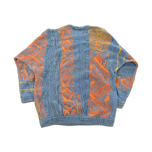 Vintage 1990s Coogi Blues 3D Abstract Knit Sweater Men's Medium from propervintagecanada