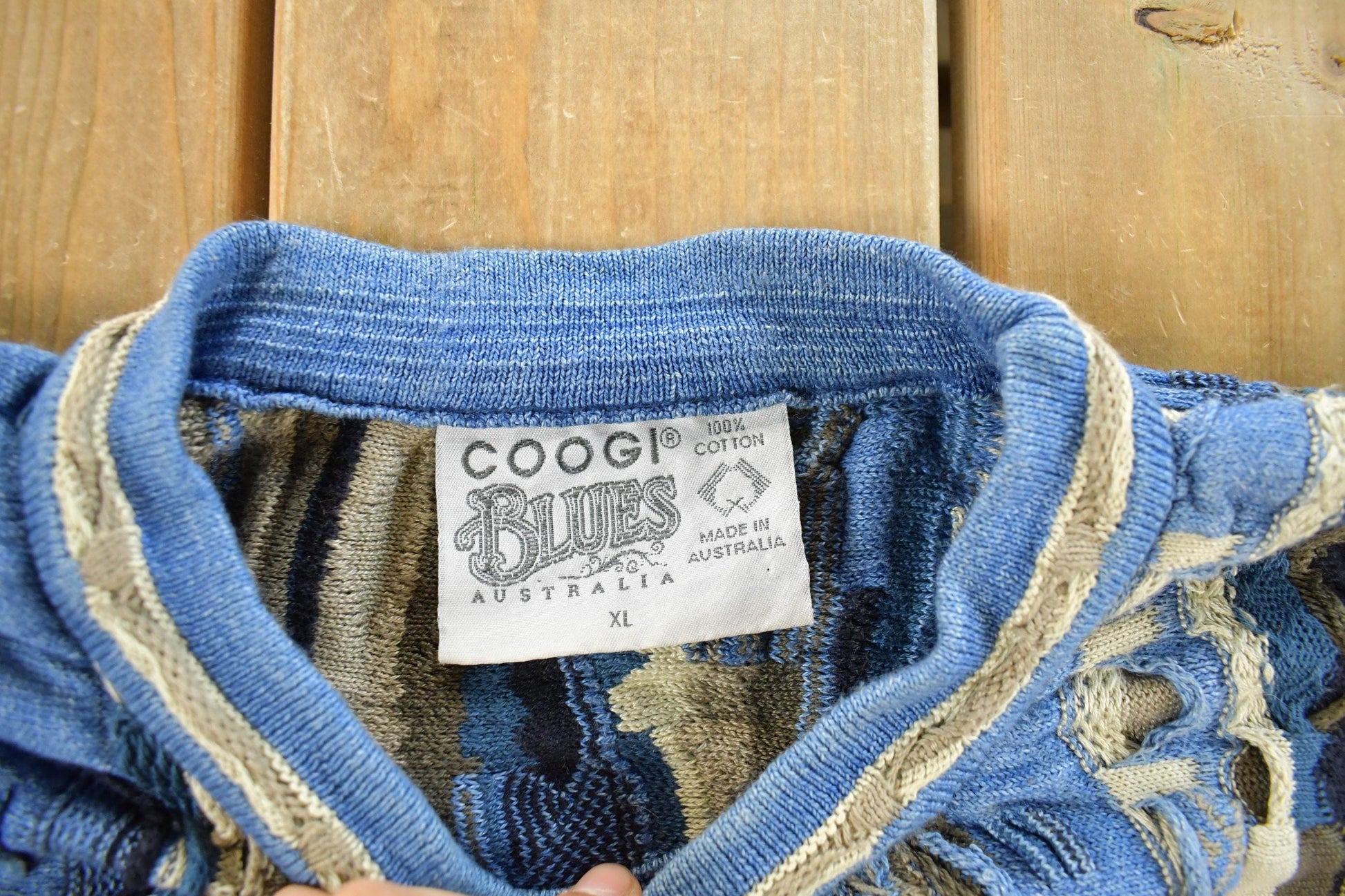 Vintage 1990s Coogi Blues Knit Sweater Men's XL from propervintagecanada