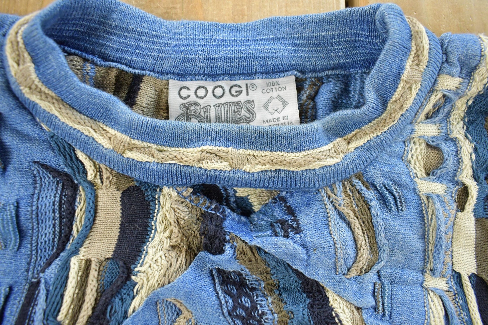 Vintage 1990s Coogi Blues Knit Sweater Men's XL from propervintagecanada