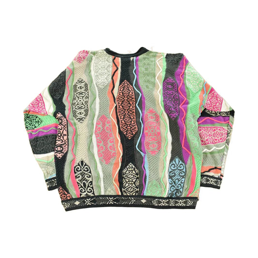 Vintage 1990s Coogi Classic 3D Knit Abstract Crewneck Sweater Men's Large from propervintagecanada