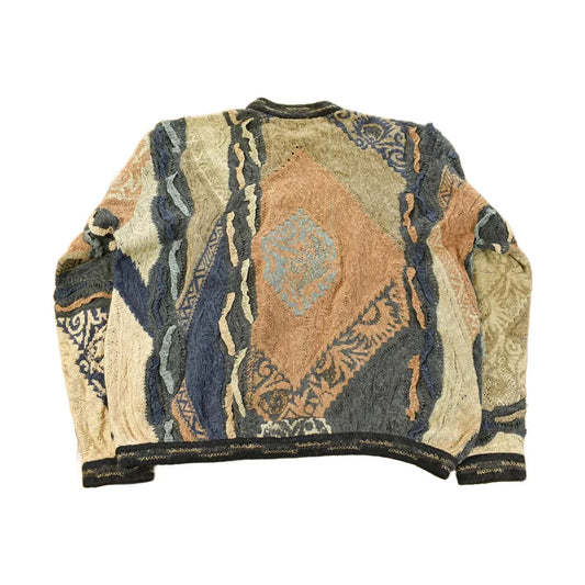 Vintage 1990s Coogi Classic 3D Knit Abstract Crewneck Sweater Men's Large from propervintagecanada