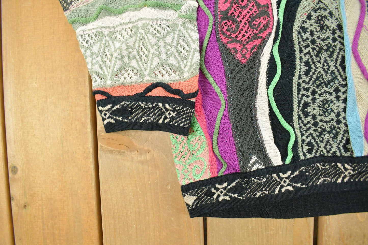 Vintage 1990s Coogi Classic 3D Knit Abstract Crewneck Sweater Men's Large from propervintagecanada