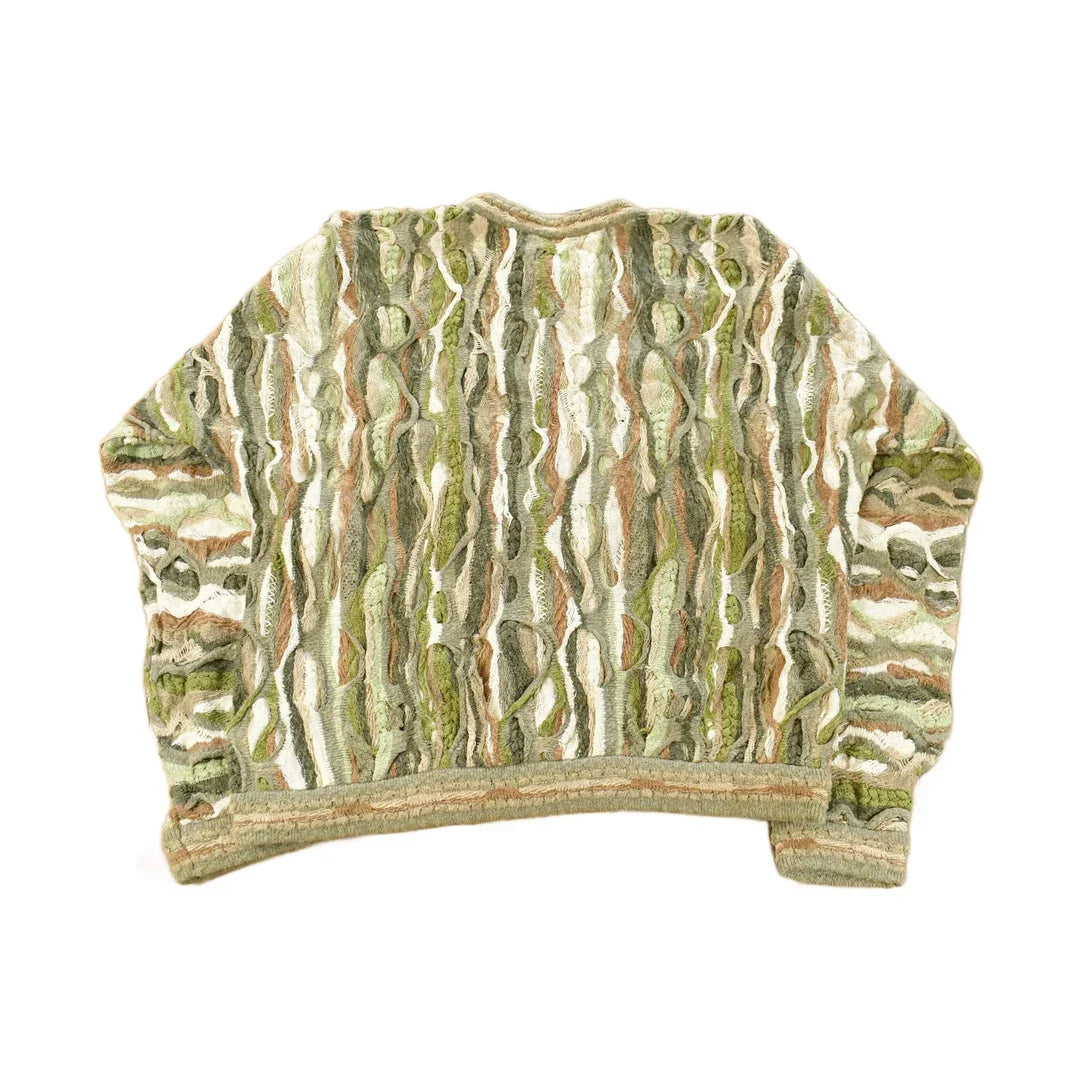 Vintage 1990s Coogi Classic 3D Knit Abstract Crewneck Sweater Men's XL from propervintagecanada