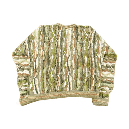 Vintage 1990s Coogi Classic 3D Knit Abstract Crewneck Sweater Men's XL from propervintagecanada