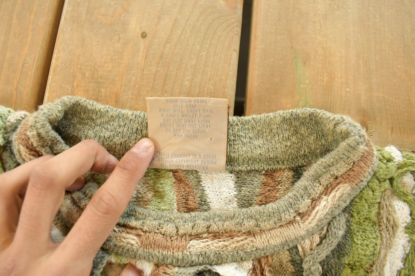 Vintage 1990s Coogi Classic 3D Knit Abstract Crewneck Sweater Men's XL from propervintagecanada