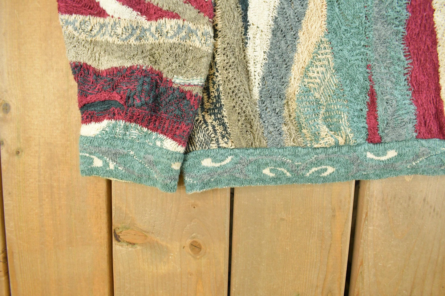 Vintage 1990s Coogi Classic 3D Knit Abstract Crewneck Sweater Men's XL from propervintagecanada