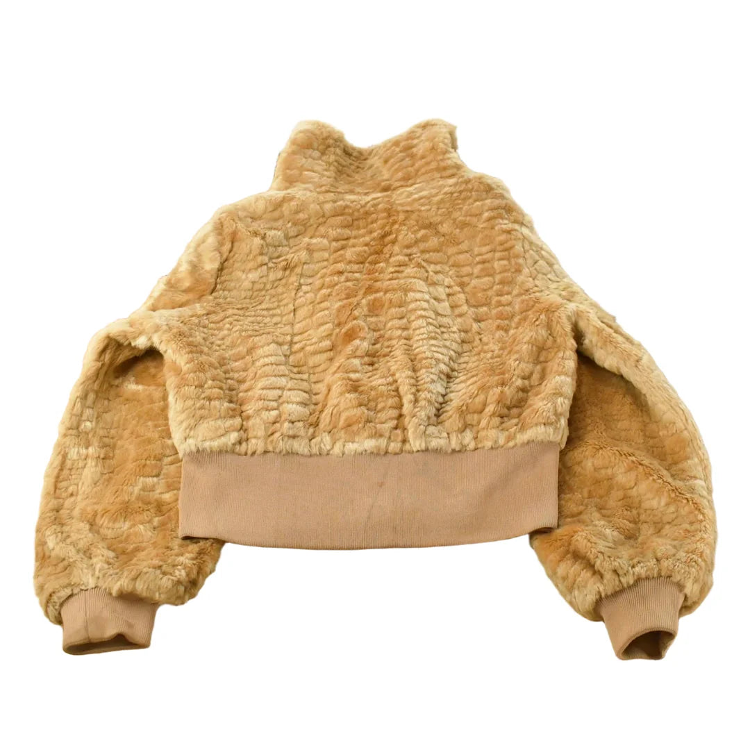 Vintage 1990s Coogi Cropped Faux Fur Bomber Jacket Women's L from propervintagecanada