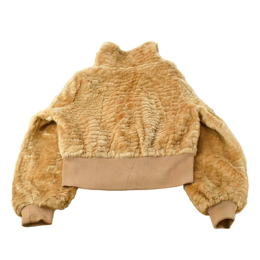 Vintage 1990s Coogi Cropped Faux Fur Bomber Jacket Women's L from propervintagecanada