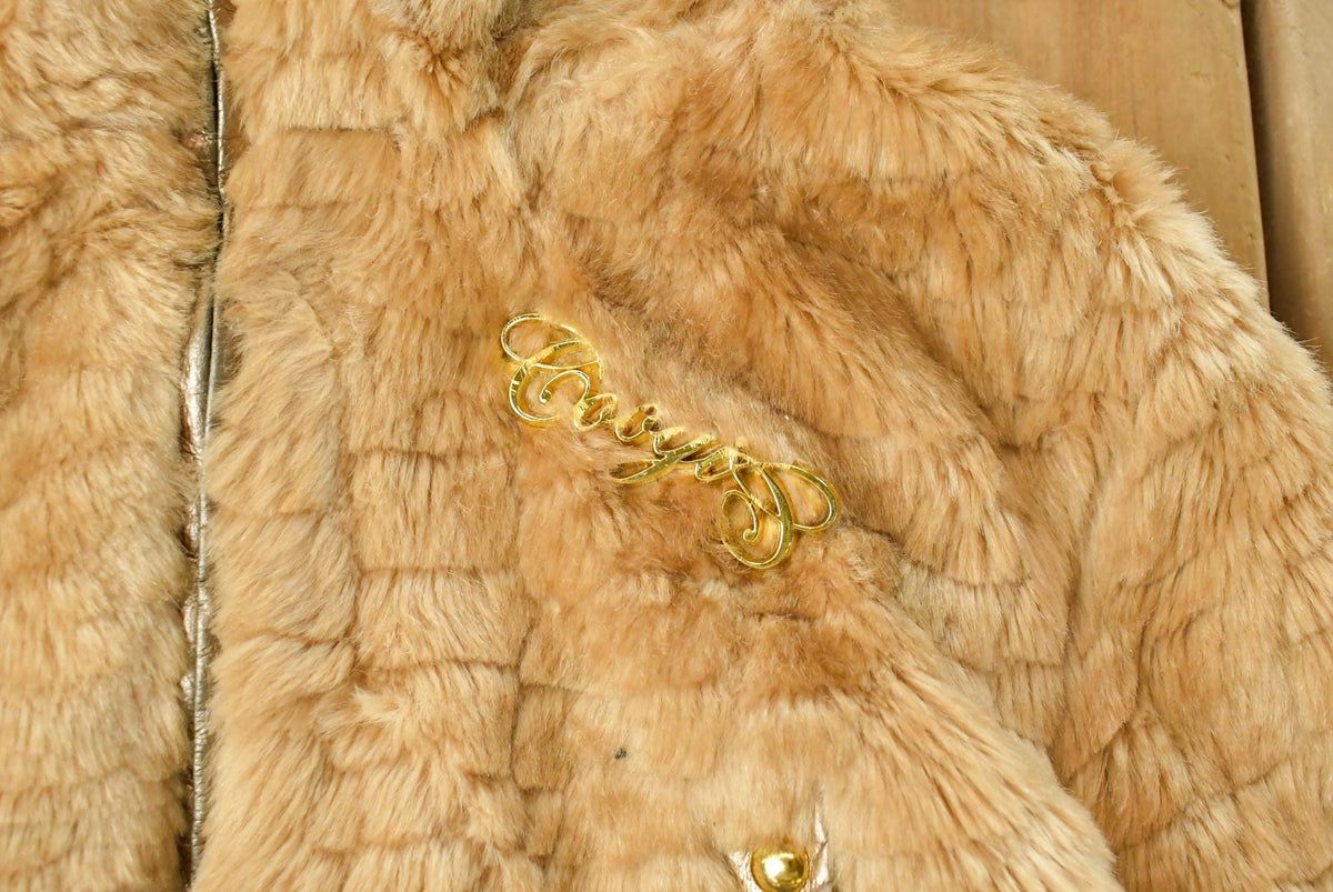 Vintage 1990s Coogi Cropped Faux Fur Bomber Jacket Women's L from propervintagecanada