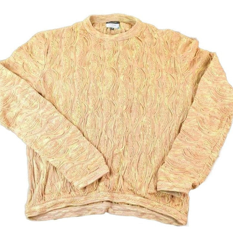 Vintage 1990s Coogi Made In Australia 3D knit 100% Cotton Abstract Pattern Crewneck Sweater Men's 2XL from propervintagecanada