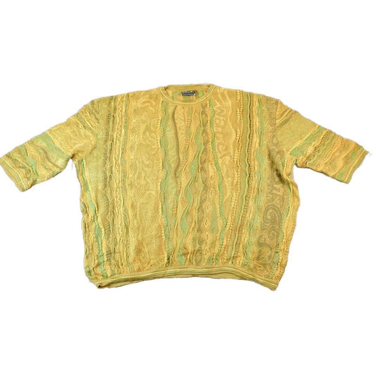 Vintage 1990s Coogi Made In Australia 3D knit 100% Cotton Abstract Pattern Crewneck Sweater Men's 2XL from propervintagecanada