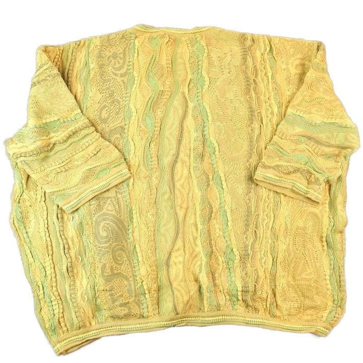 Vintage 1990s Coogi Made In Australia 3D knit 100% Cotton Abstract Pattern Crewneck Sweater Men's 2XL from propervintagecanada