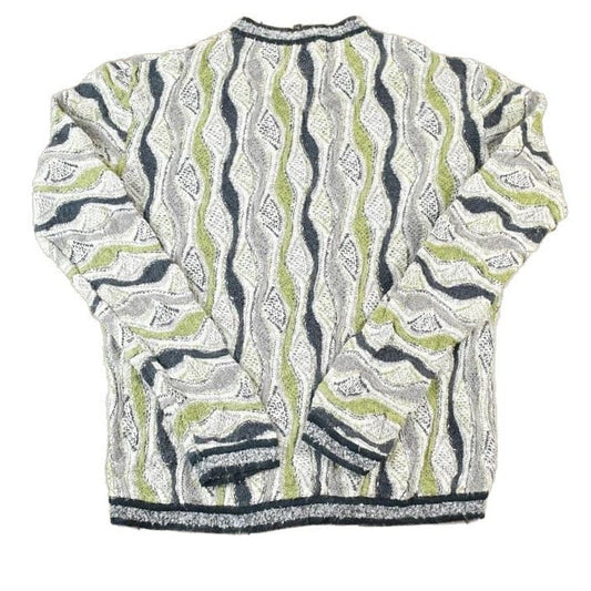 Vintage 1990s Coogi Made In Australia 3D knit 100% Cotton Abstract Pattern Crewneck Sweater Men's Large from propervintagecanada